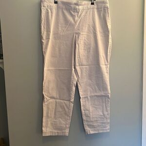 Carolina Belle Montreal Women’s Gray and White Striped Seersucker Pull-On Pants